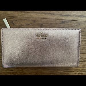 Kate spade rose gold shimmer wallet